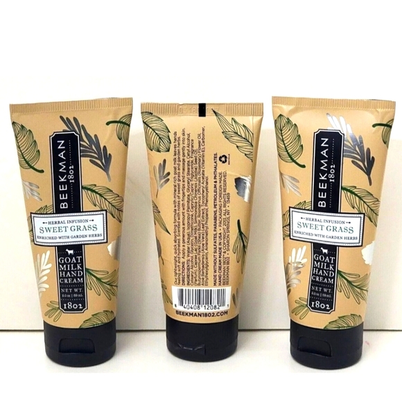 3 PK BEEKMAN 1802 GOAT MILK HAND CREAM 2 oz each SWEET GRASS NO BOX - Picture 2 of 4